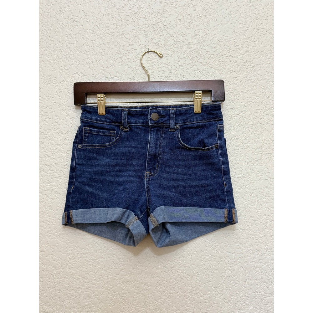 Aeropostale High Rise Midi Denim Cuffed Shorts, Size 4
